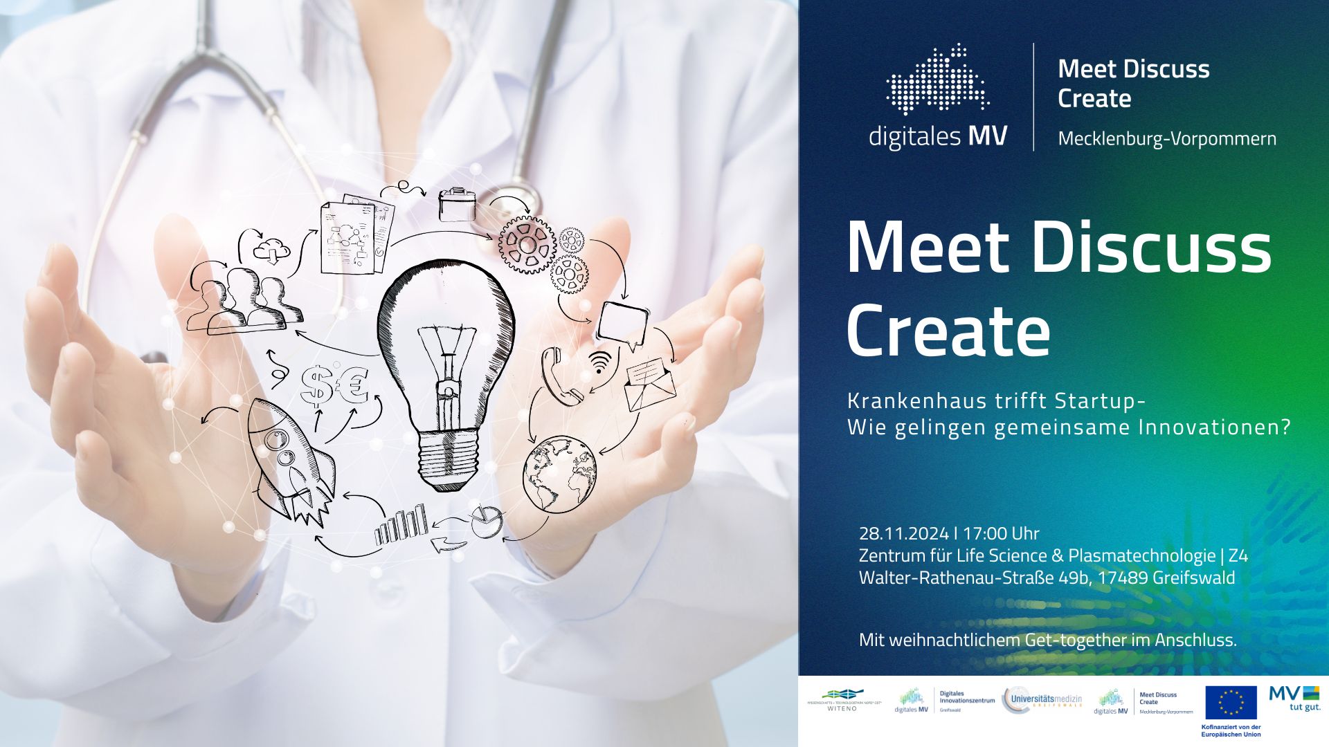 MDC | Krankenhaus trifft Startup Hände von eines Ärzt:in