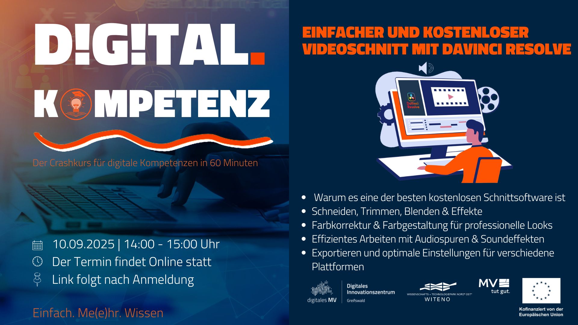 DIGITAL.KOMPETENZ: Einfacher und Kostenloser Videoschnitt mit Davinci Resolve