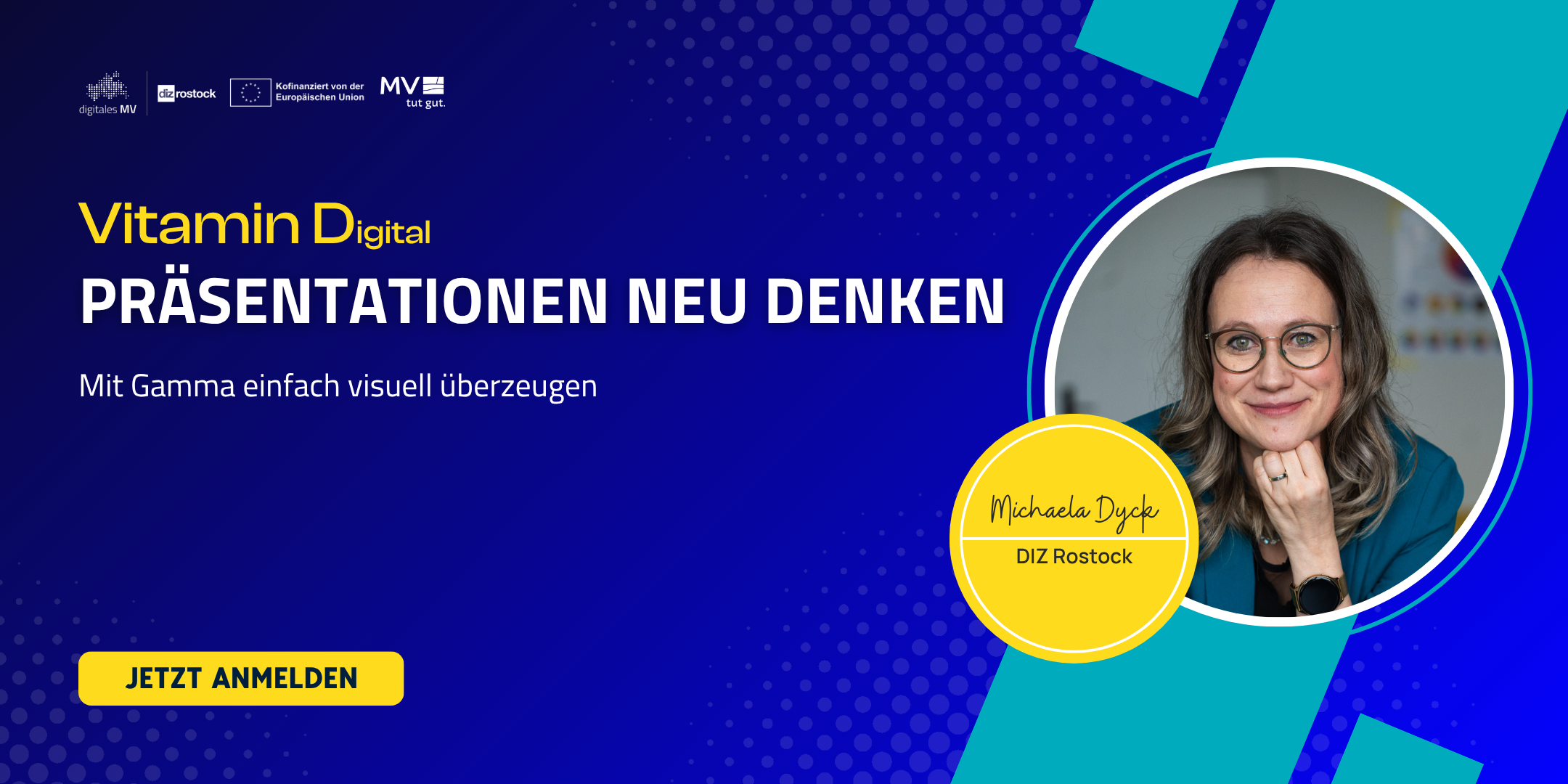 Präsentationen neu Denken: Mit Gamma einfach visuell überzeugen, Online-Veranstaltung am 16. Oktober um 11 Uhr am DIZ Rostock mit Michaela Dyck