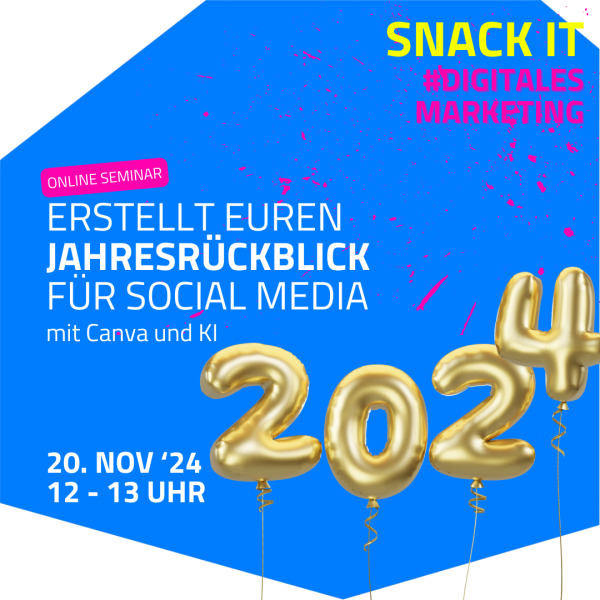 Jahresrückblick mit Canva und KI Veranstaltungsankündigung Jahresrückblick mit Canva und KI