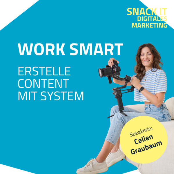 Celien Graubaum sitzt mit ihrer Kamera auf einer Couch und erklärt wie man Content erstellt